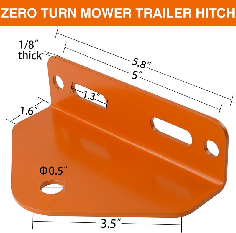 gradora Universal Towing Hitch Kit 3/4" Zero Turn Mower Hitch and 1/2" Magnetic Lawn Mower Trailer Hitch Pin (Combo Pack Green Orange) - Image 5